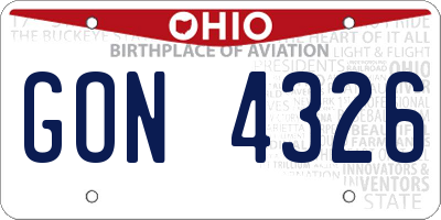 OH license plate GON4326