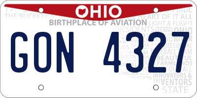 OH license plate GON4327