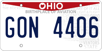 OH license plate GON4406