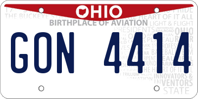 OH license plate GON4414