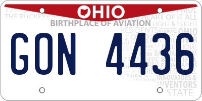 OH license plate GON4436