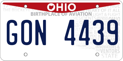 OH license plate GON4439