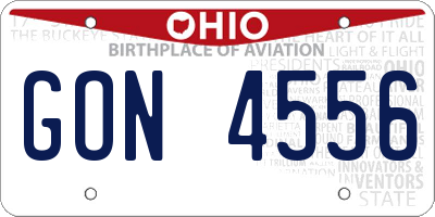 OH license plate GON4556