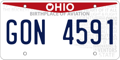 OH license plate GON4591