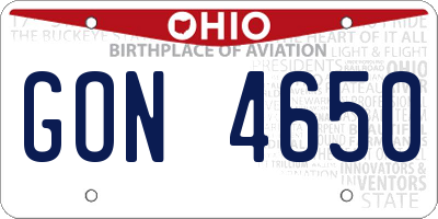 OH license plate GON4650