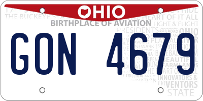 OH license plate GON4679