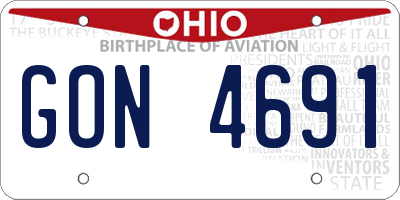 OH license plate GON4691