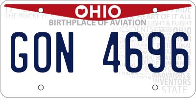 OH license plate GON4696