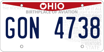OH license plate GON4738