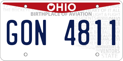 OH license plate GON4811