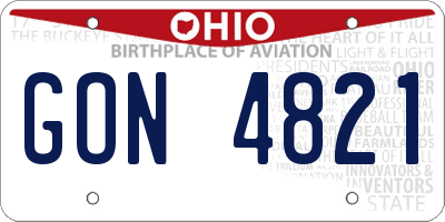 OH license plate GON4821