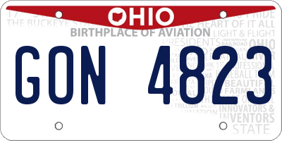 OH license plate GON4823