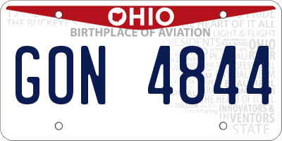 OH license plate GON4844