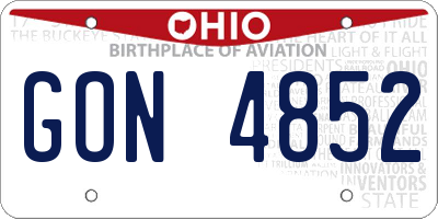 OH license plate GON4852