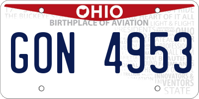 OH license plate GON4953