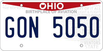 OH license plate GON5050
