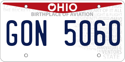 OH license plate GON5060