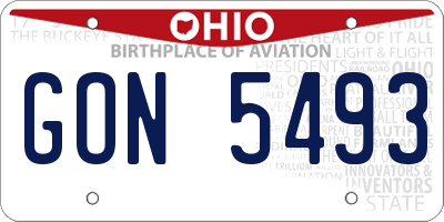 OH license plate GON5493