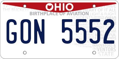 OH license plate GON5552