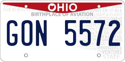 OH license plate GON5572
