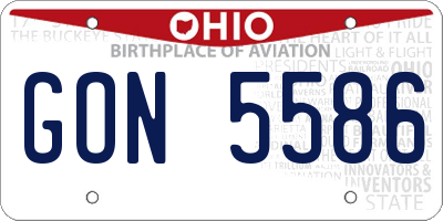 OH license plate GON5586