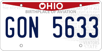 OH license plate GON5633