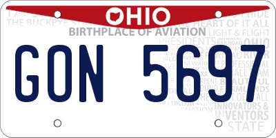 OH license plate GON5697