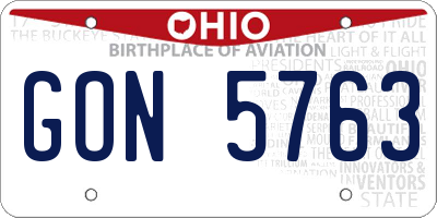 OH license plate GON5763