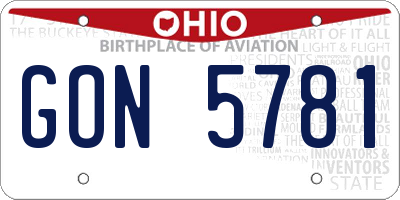 OH license plate GON5781
