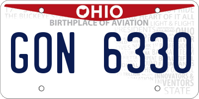 OH license plate GON6330