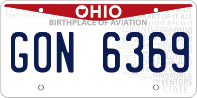OH license plate GON6369