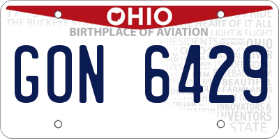 OH license plate GON6429