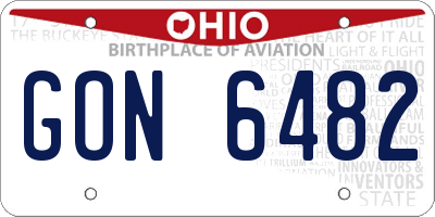 OH license plate GON6482