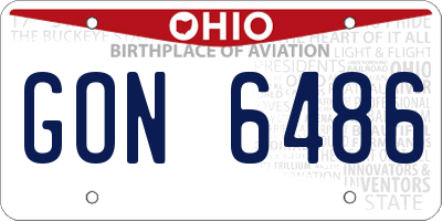 OH license plate GON6486