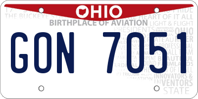 OH license plate GON7051