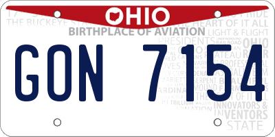 OH license plate GON7154