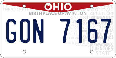 OH license plate GON7167