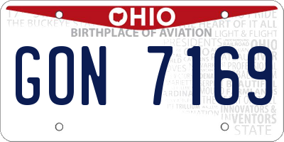 OH license plate GON7169