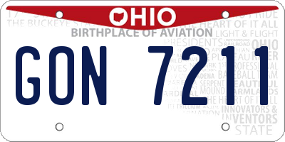 OH license plate GON7211