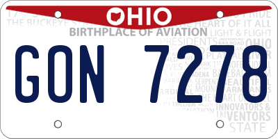 OH license plate GON7278