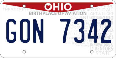OH license plate GON7342
