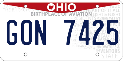 OH license plate GON7425