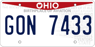 OH license plate GON7433
