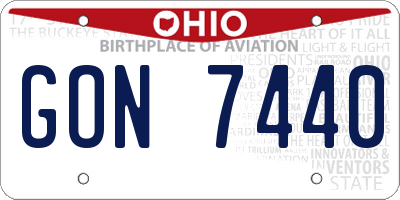 OH license plate GON7440