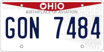 OH license plate GON7484