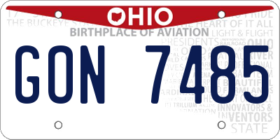 OH license plate GON7485