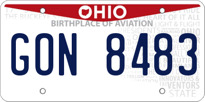OH license plate GON8483