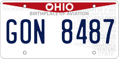 OH license plate GON8487
