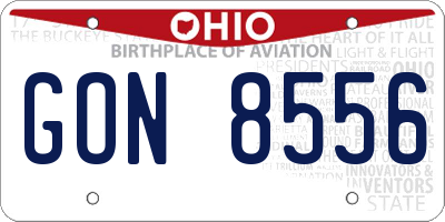 OH license plate GON8556