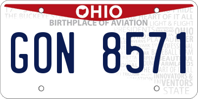 OH license plate GON8571